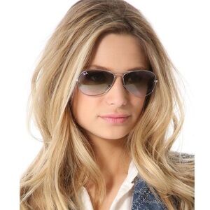 Ray-Ban RB3362 COCKPIT Aviator POLARIZED Sunglasses grey gradient silver frames